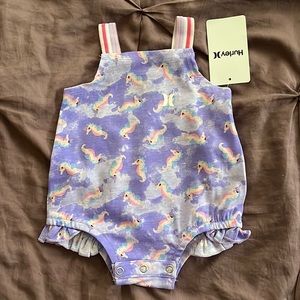 NWT Hurley seahorse/unicorn jumpsuit - baby girl size 3 months